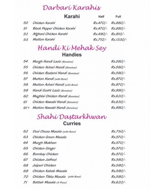 Shahjahan Grill Multan Menu Menu Price Number Location