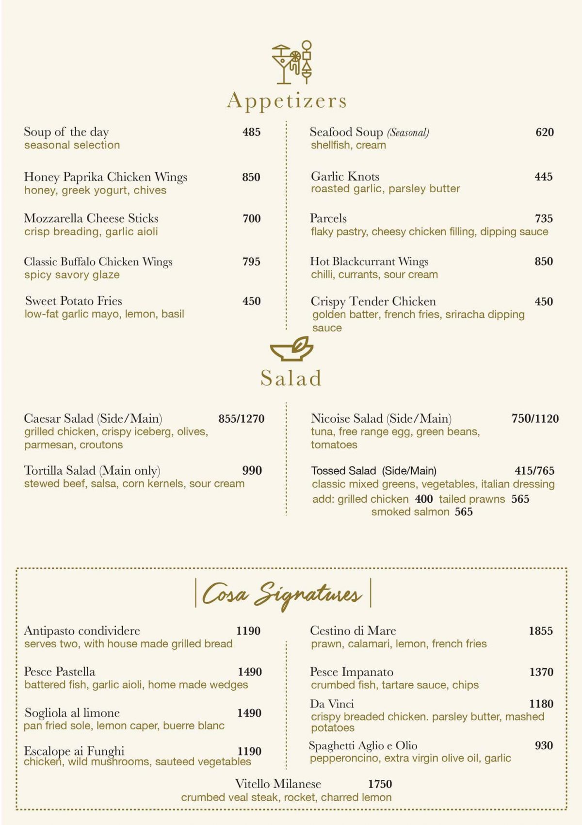 Cosa Nostra Lahore [Menu, Price, Number, Location]